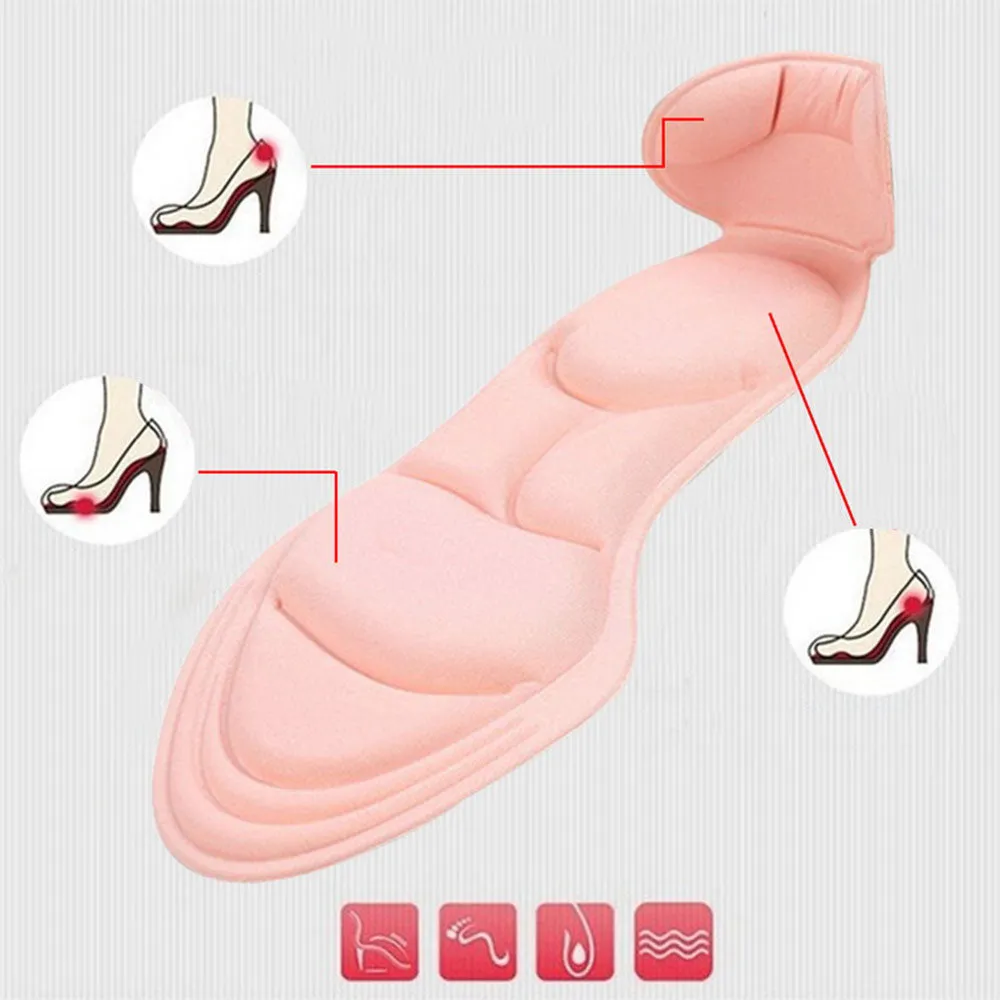 (1 pair) 7mm ultra-soft foam pads shoe insoles insert anti-slip / massage insoles - black