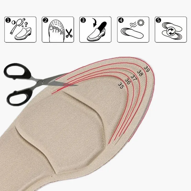 (1 pair) 7mm ultra-soft foam pads shoe insoles insert anti-slip / massage insoles - black