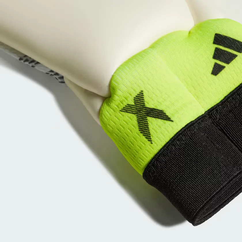 Adidas Kids X League GK Gloves-White/Lucid Lemon/Black