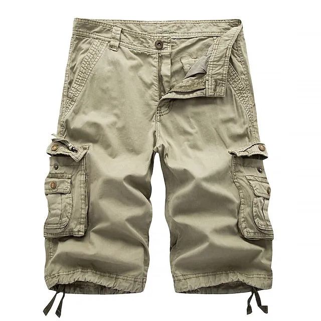 Adventure-Ready Men's Cargo Shorts with Zipper Pocket in Wine Red - Perfect for Hiking and Cycling