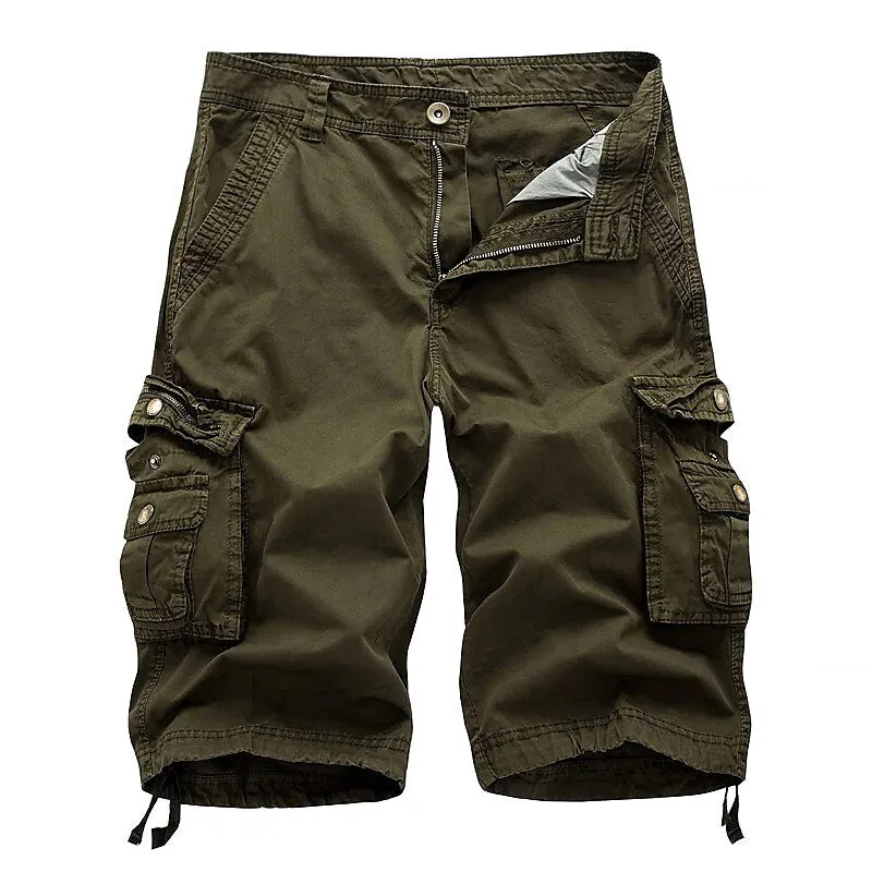 Adventure-Ready Men's Cargo Shorts with Zipper Pocket in Wine Red - Perfect for Hiking and Cycling