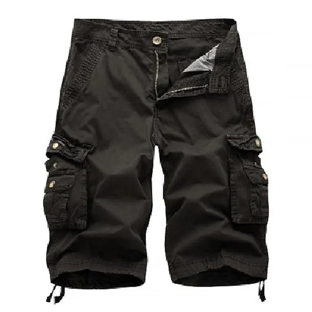 Adventure-Ready Men's Cargo Shorts with Zipper Pocket in Wine Red - Perfect for Hiking and Cycling