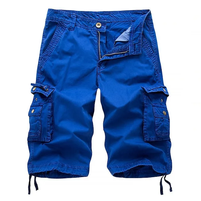 Adventure-Ready Men's Cargo Shorts with Zipper Pocket in Wine Red - Perfect for Hiking and Cycling