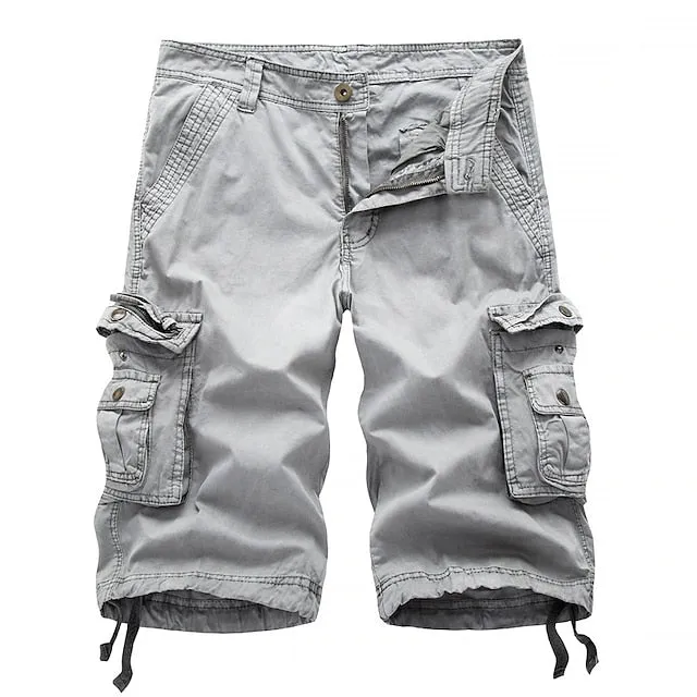 Adventure-Ready Men's Cargo Shorts with Zipper Pocket in Wine Red - Perfect for Hiking and Cycling