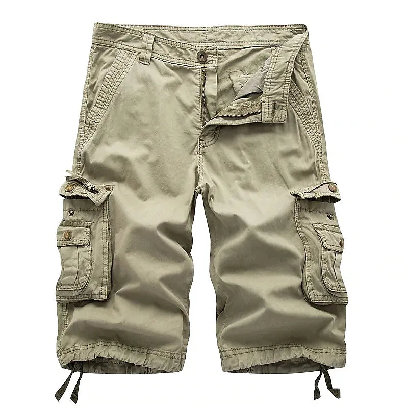 Adventure-Ready Men's Cargo Shorts with Zipper Pocket in Wine Red - Perfect for Hiking and Cycling
