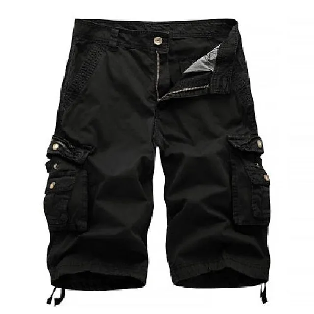Adventure-Ready Men's Cargo Shorts with Zipper Pocket in Wine Red - Perfect for Hiking and Cycling