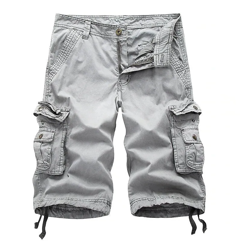 Adventure-Ready Men's Cargo Shorts with Zipper Pocket in Wine Red - Perfect for Hiking and Cycling