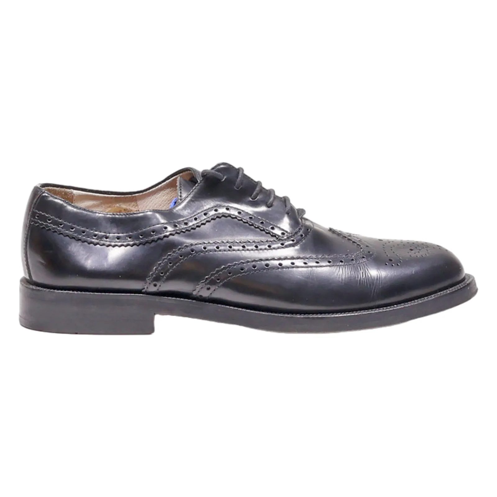 A.HILLOCK & SON Brogue Shoes Black Leather Mens UK 8