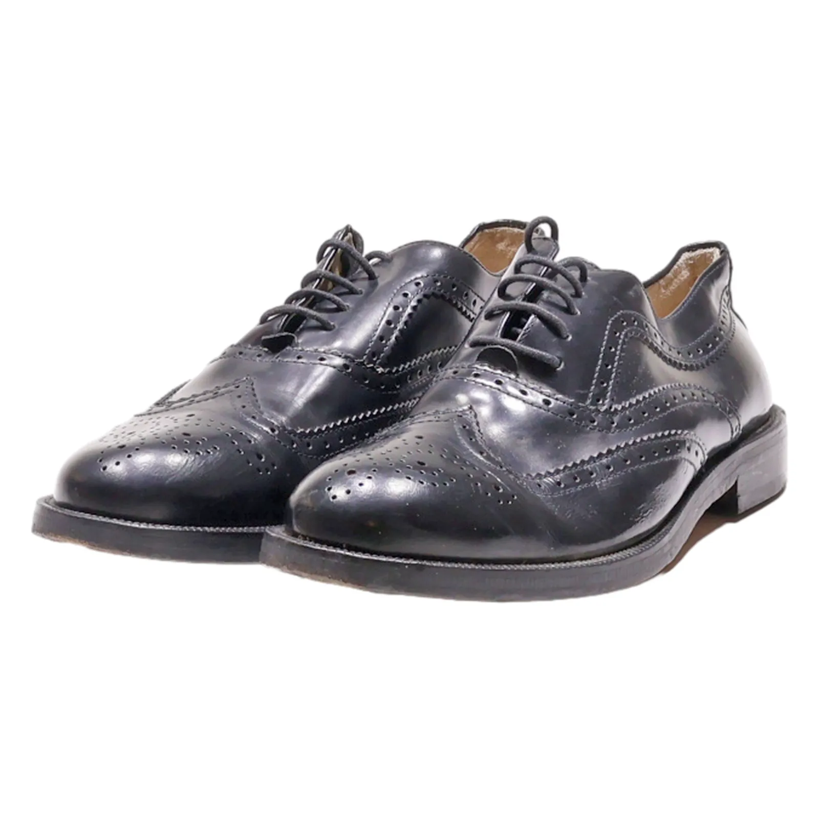 A.HILLOCK & SON Brogue Shoes Black Leather Mens UK 8