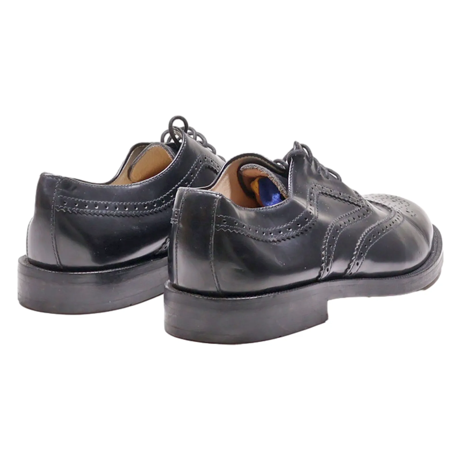 A.HILLOCK & SON Brogue Shoes Black Leather Mens UK 8