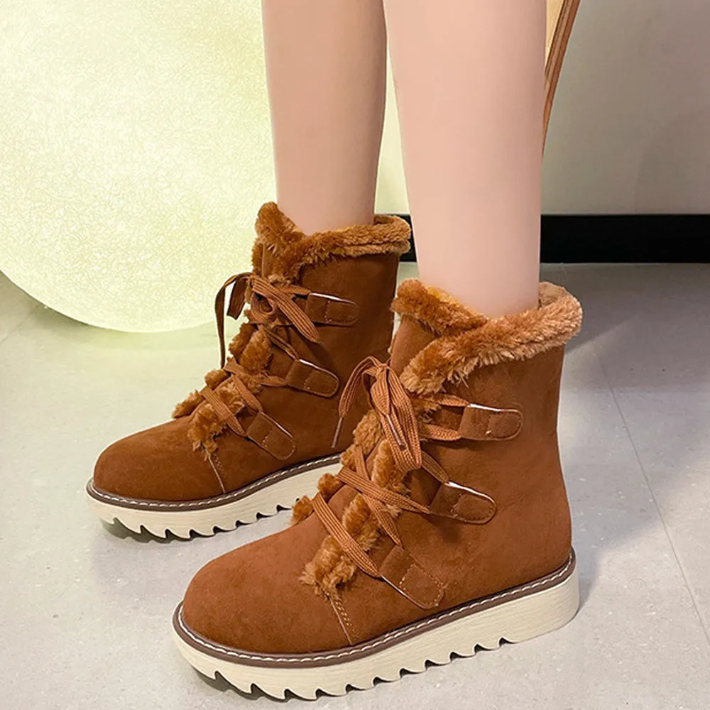 Betterthy Women's Plush Lined Thermal Snow Boots Antislip Outdoor
