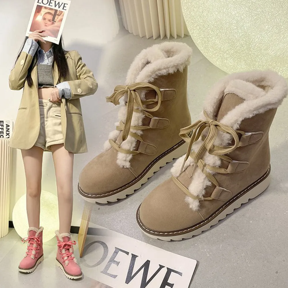 Betterthy Women's Plush Lined Thermal Snow Boots Antislip Outdoor