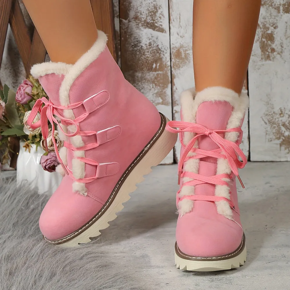 Betterthy Women's Plush Lined Thermal Snow Boots Antislip Outdoor