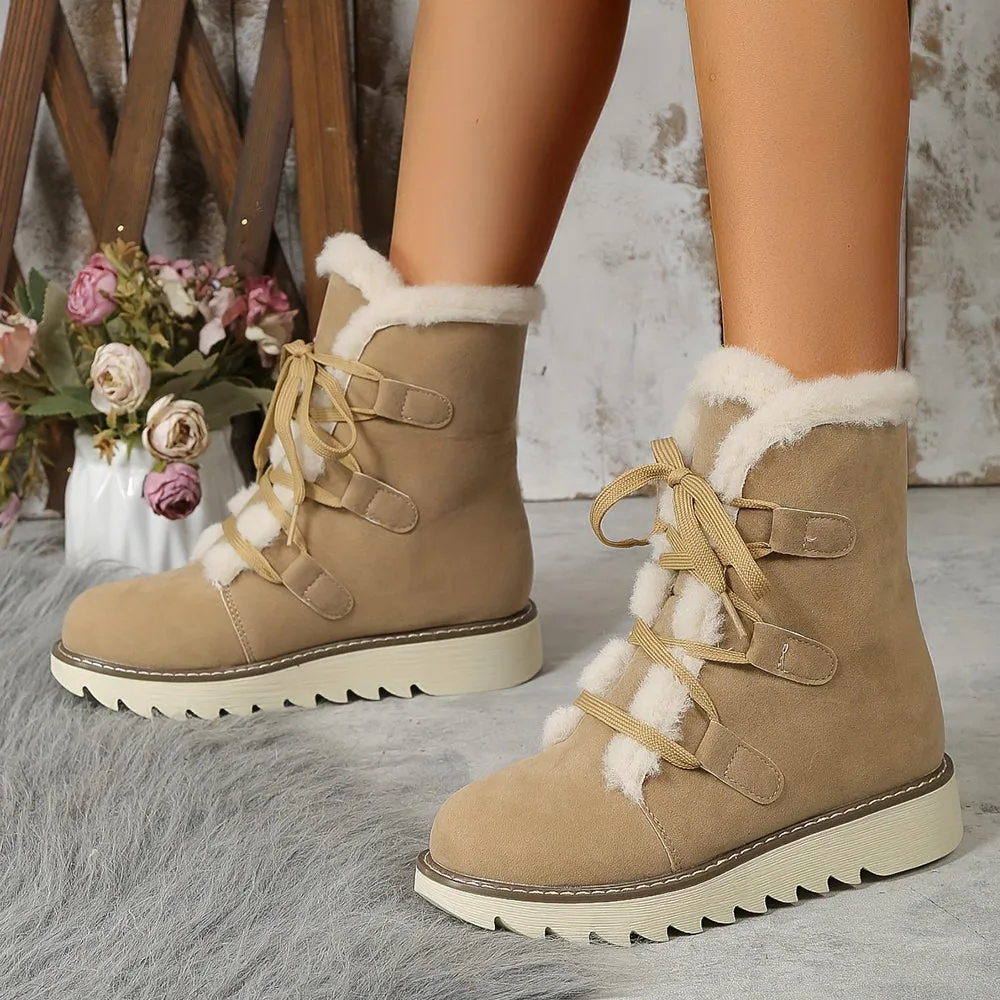 Betterthy Women's Plush Lined Thermal Snow Boots Antislip Outdoor