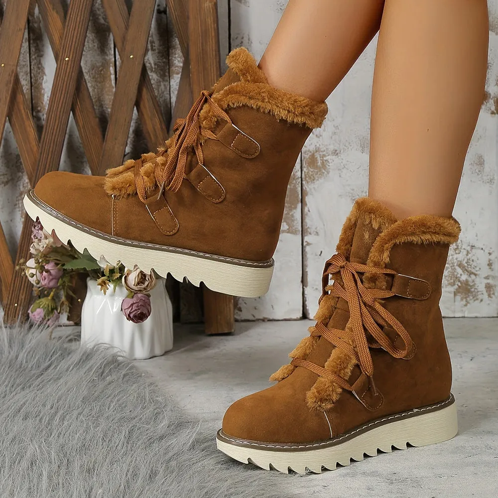 Betterthy Women's Plush Lined Thermal Snow Boots Antislip Outdoor