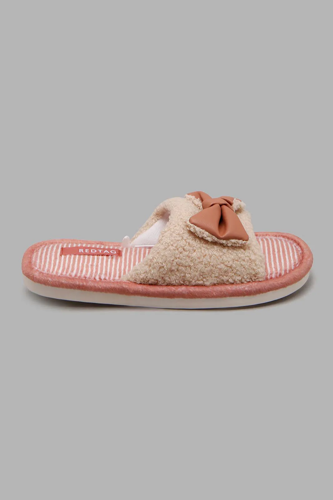 Blush/Beige Bow Slippers