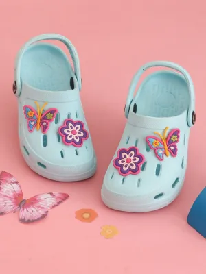 Charming Flower and Butterfly Design Clogs for Girls