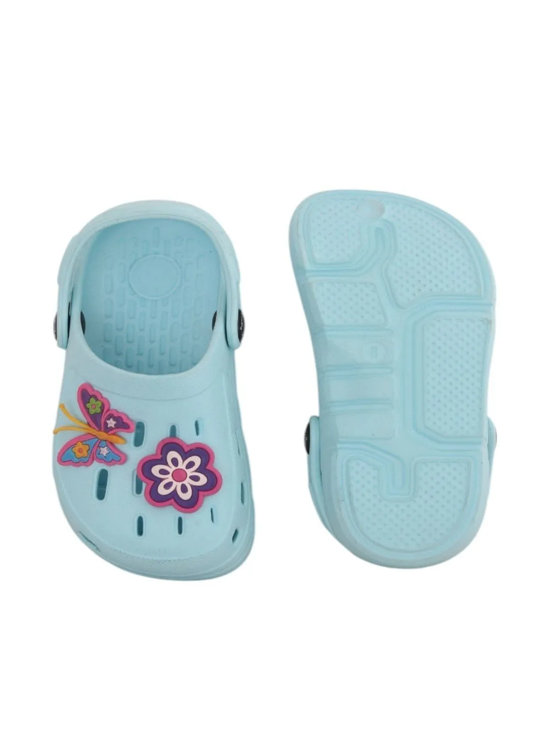 Charming Flower and Butterfly Design Clogs for Girls