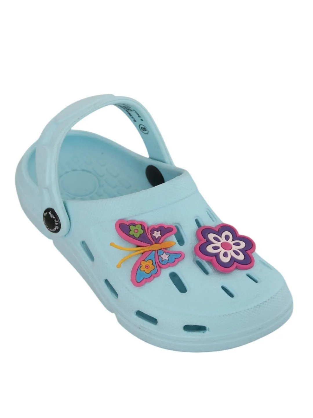Charming Flower and Butterfly Design Clogs for Girls