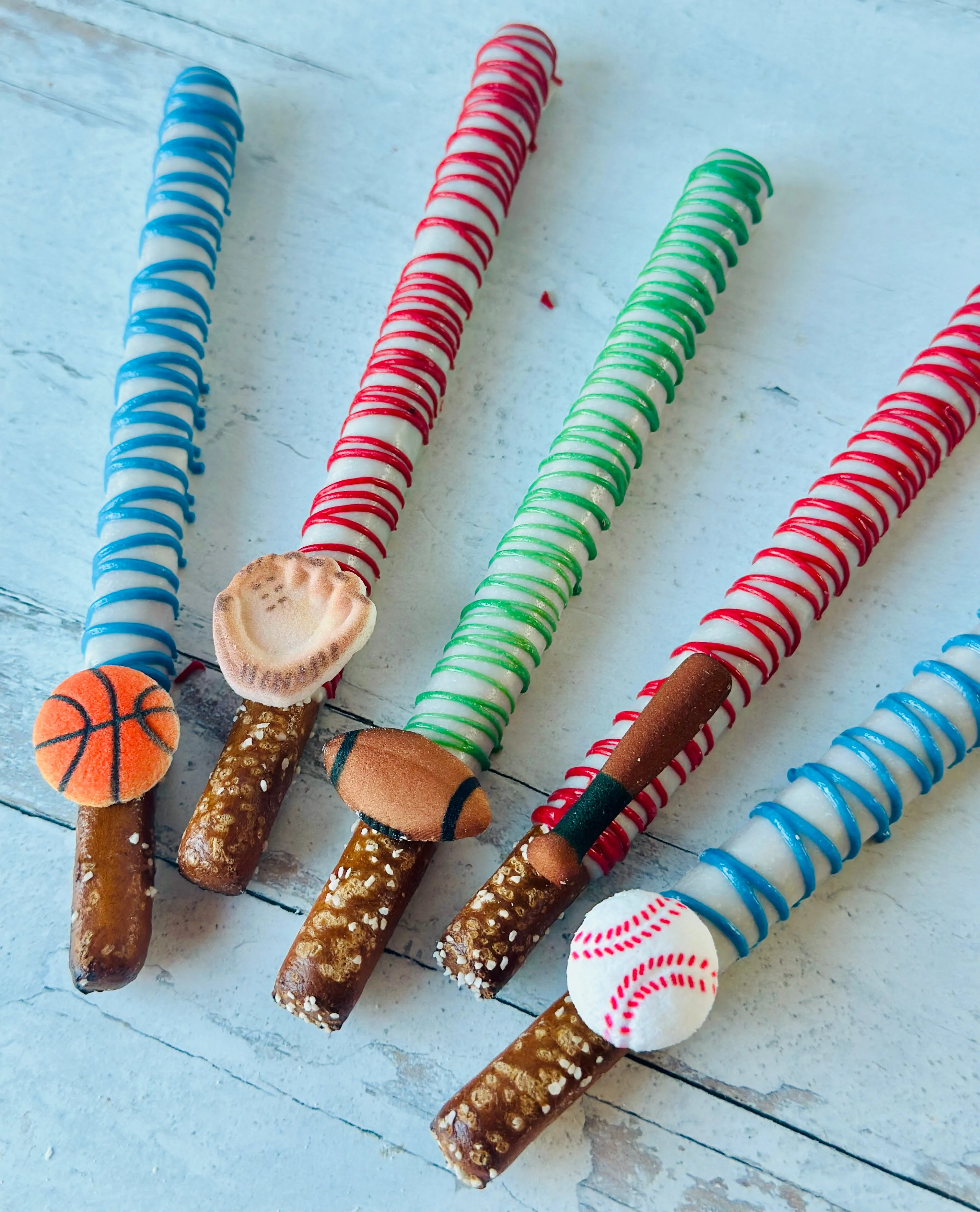 Chocolate Covered Sports Themed Pretzels (Set of 12)