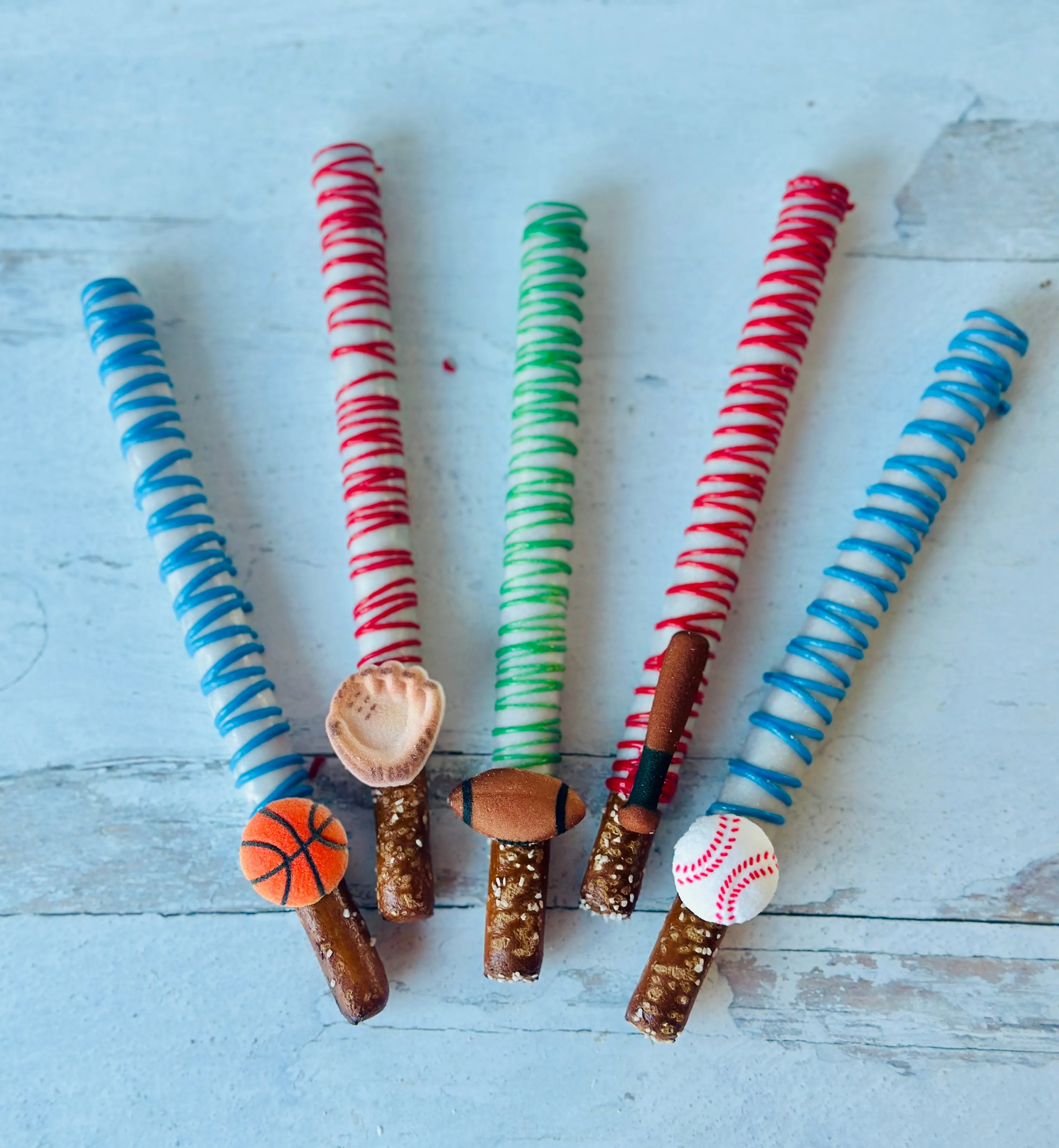 Chocolate Covered Sports Themed Pretzels (Set of 12)