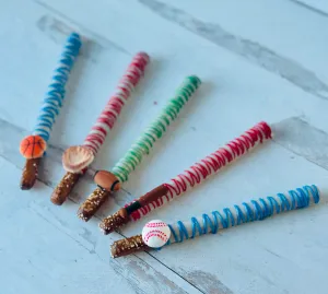 Chocolate Covered Sports Themed Pretzels (Set of 12)