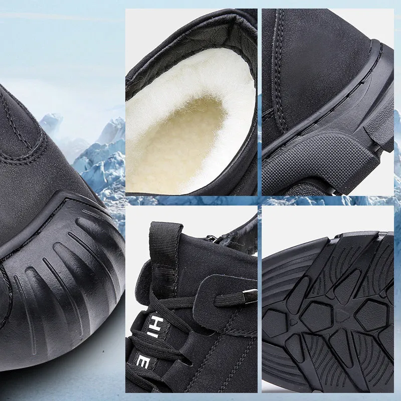 🎁Christmas Hot Sale 45% OFF🎁Men's Faux Wool Lining Leather Sneaker 【Free Shipping】