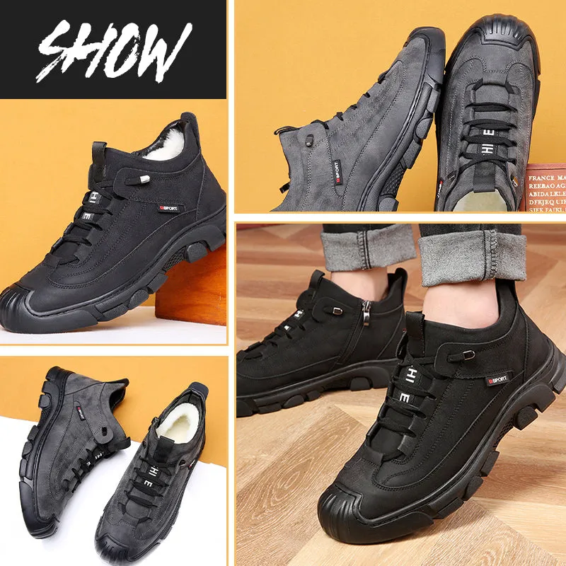 🎁Christmas Hot Sale 45% OFF🎁Men's Faux Wool Lining Leather Sneaker 【Free Shipping】