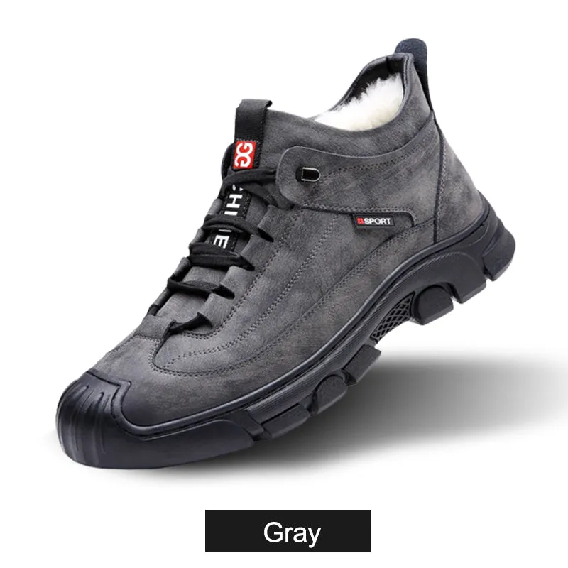 🎁Christmas Hot Sale 45% OFF🎁Men's Faux Wool Lining Leather Sneaker 【Free Shipping】