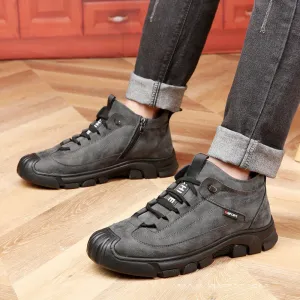 🎁Christmas Hot Sale 45% OFF🎁Men's Faux Wool Lining Leather Sneaker 【Free Shipping】