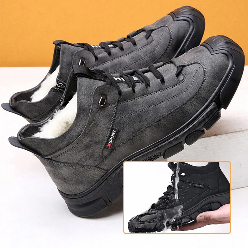 🎁Christmas Hot Sale 45% OFF🎁Men's Faux Wool Lining Leather Sneaker 【Free Shipping】