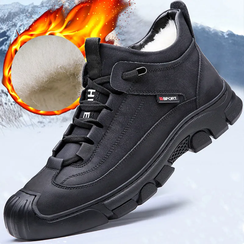 🎁Christmas Hot Sale 45% OFF🎁Men's Faux Wool Lining Leather Sneaker 【Free Shipping】
