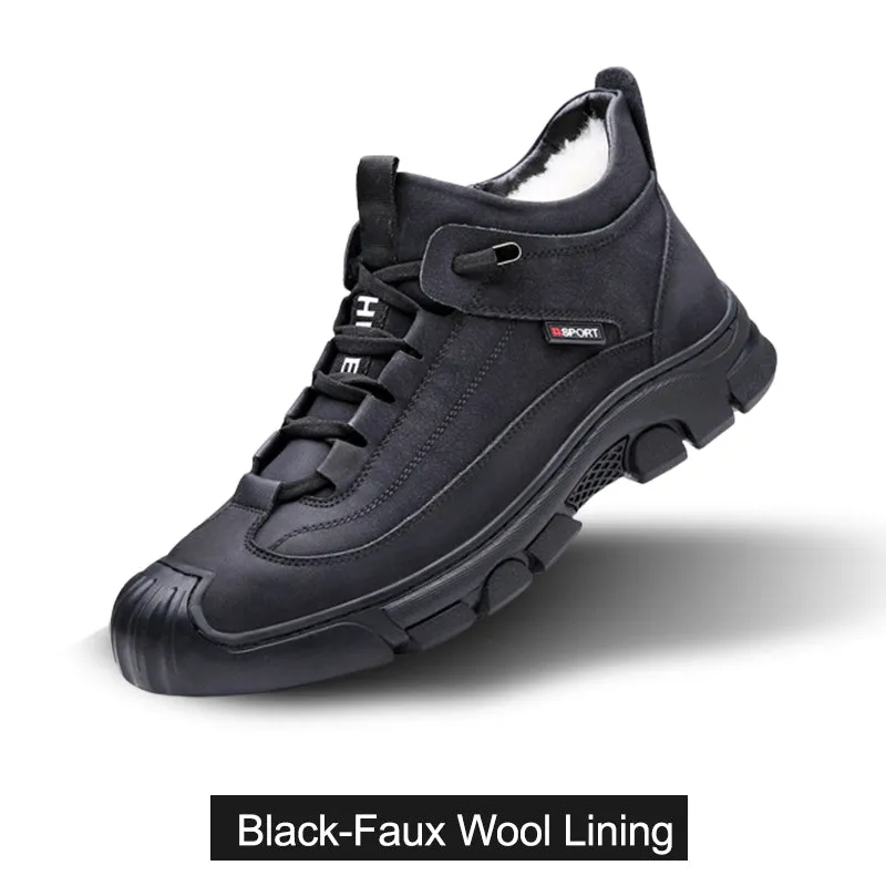 🎁Christmas Hot Sale 45% OFF🎁Men's Faux Wool Lining Leather Sneaker 【Free Shipping】