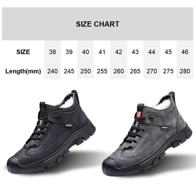 🎁Christmas Hot Sale 45% OFF🎁Men's Faux Wool Lining Leather Sneaker 【Free Shipping】