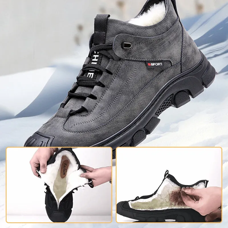 🎁Christmas Hot Sale 45% OFF🎁Men's Faux Wool Lining Leather Sneaker 【Free Shipping】