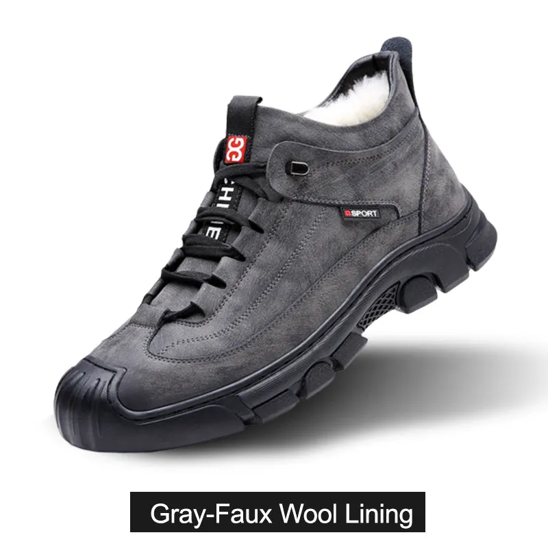 🎁Christmas Hot Sale 45% OFF🎁Men's Faux Wool Lining Leather Sneaker 【Free Shipping】