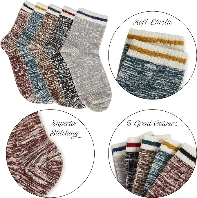 CityComfort Womens Socks, Cotton Ladies size 4-7 Multipack  For Teenagers,Unisex