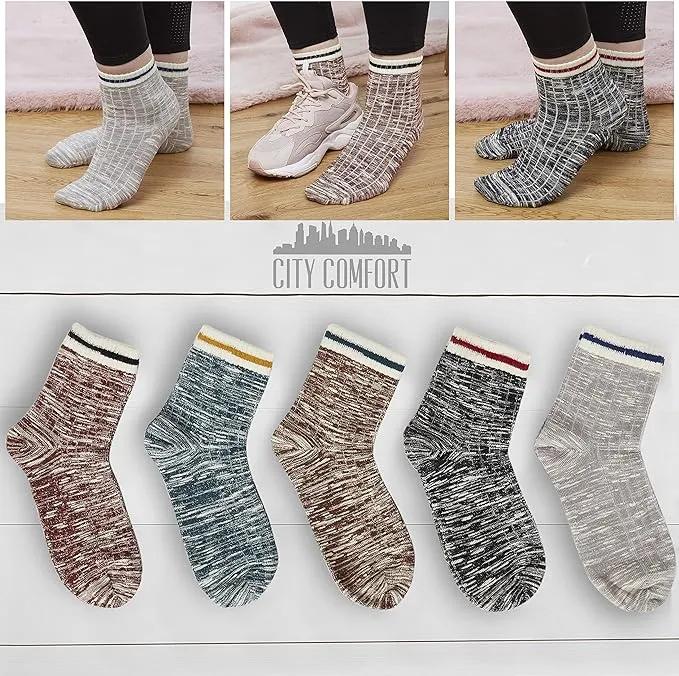 CityComfort Womens Socks, Cotton Ladies size 4-7 Multipack  For Teenagers,Unisex