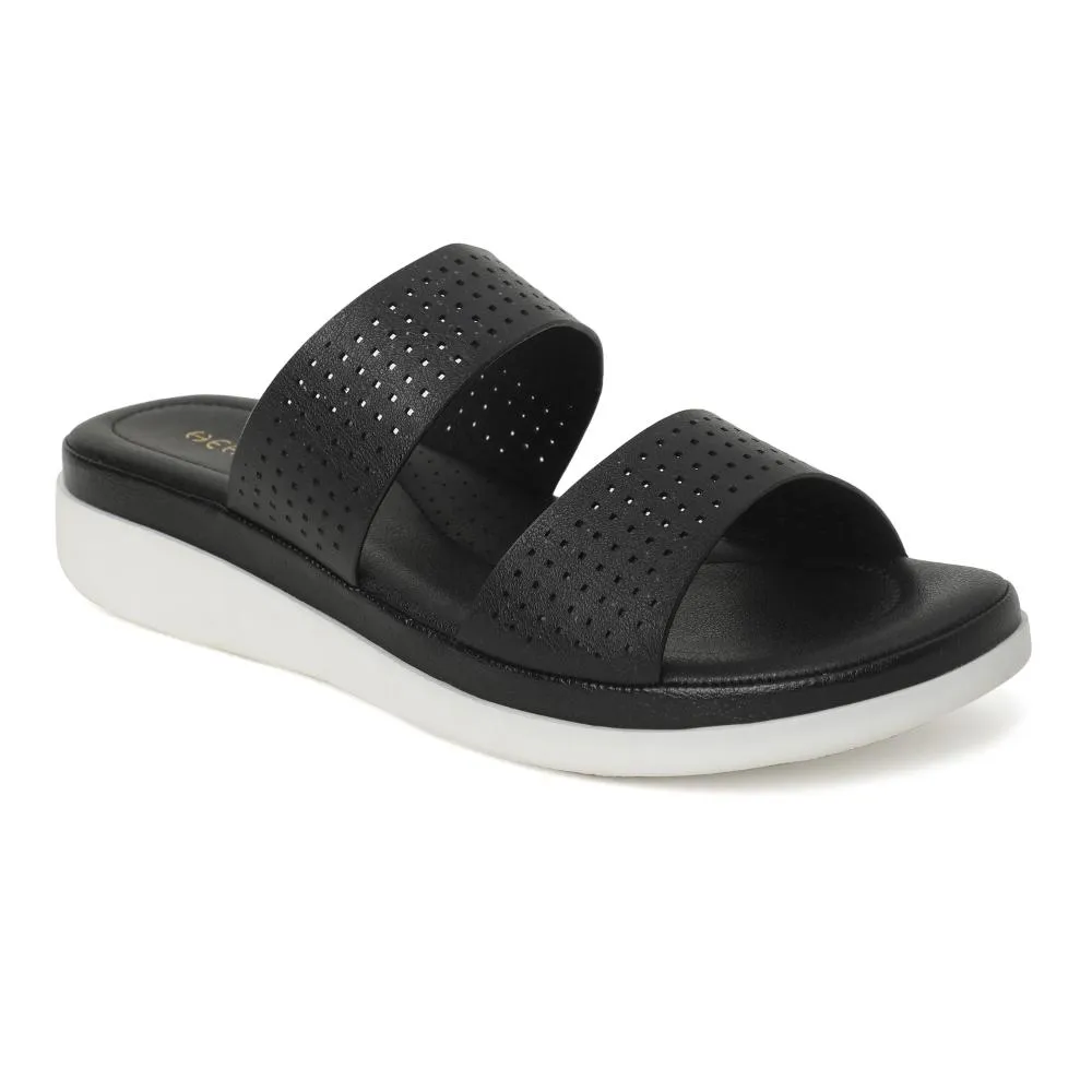 Healers Black Casual Slippers For Women JD-38 By Liberty