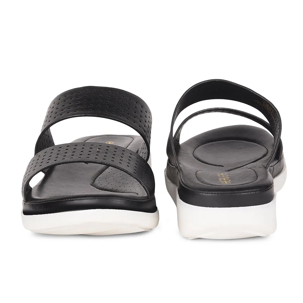 Healers Black Casual Slippers For Women JD-38 By Liberty