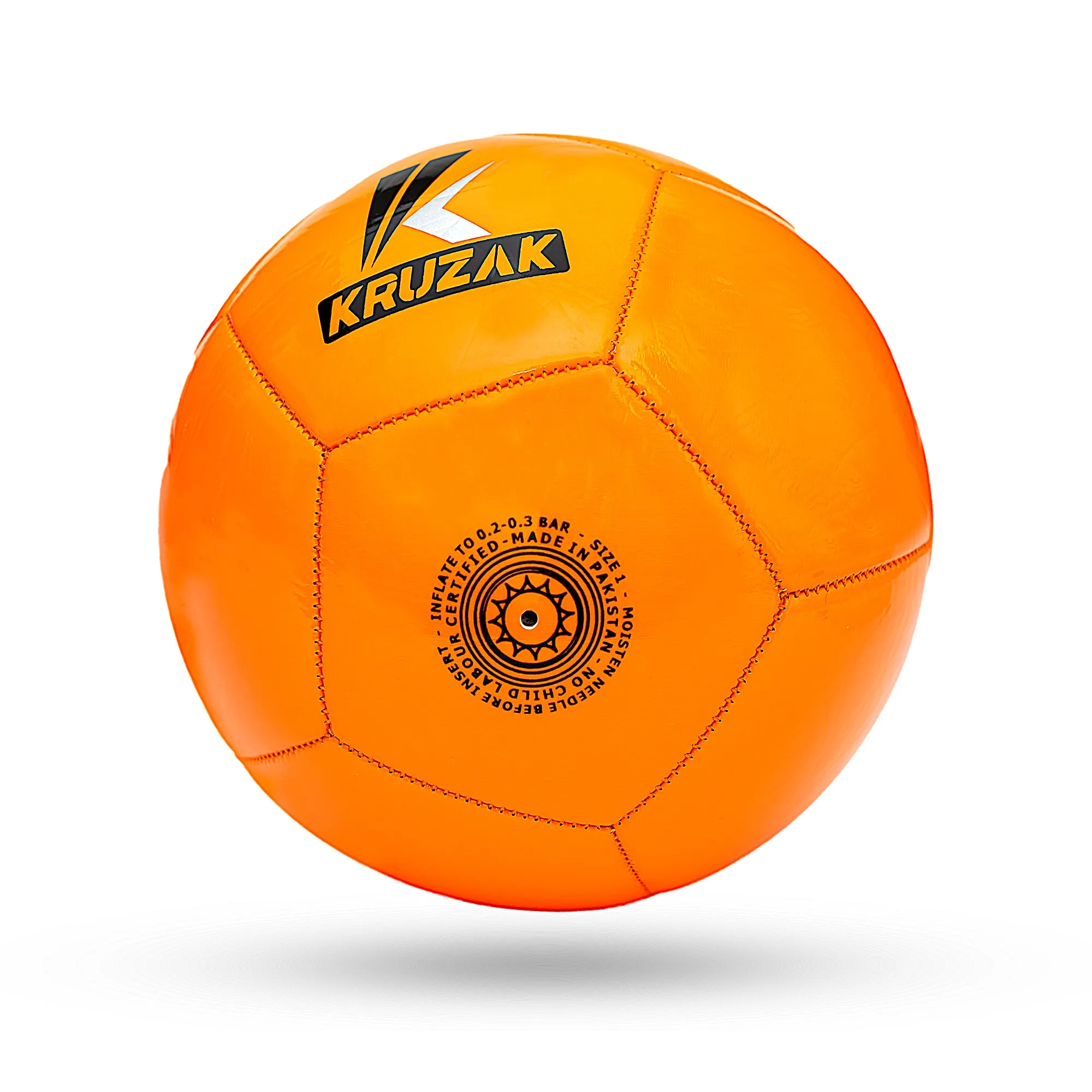 Kruzak Size 1 Machine Stitched Neon Orange Mini Soccer Ball Toy for Toddlers and Kids Play