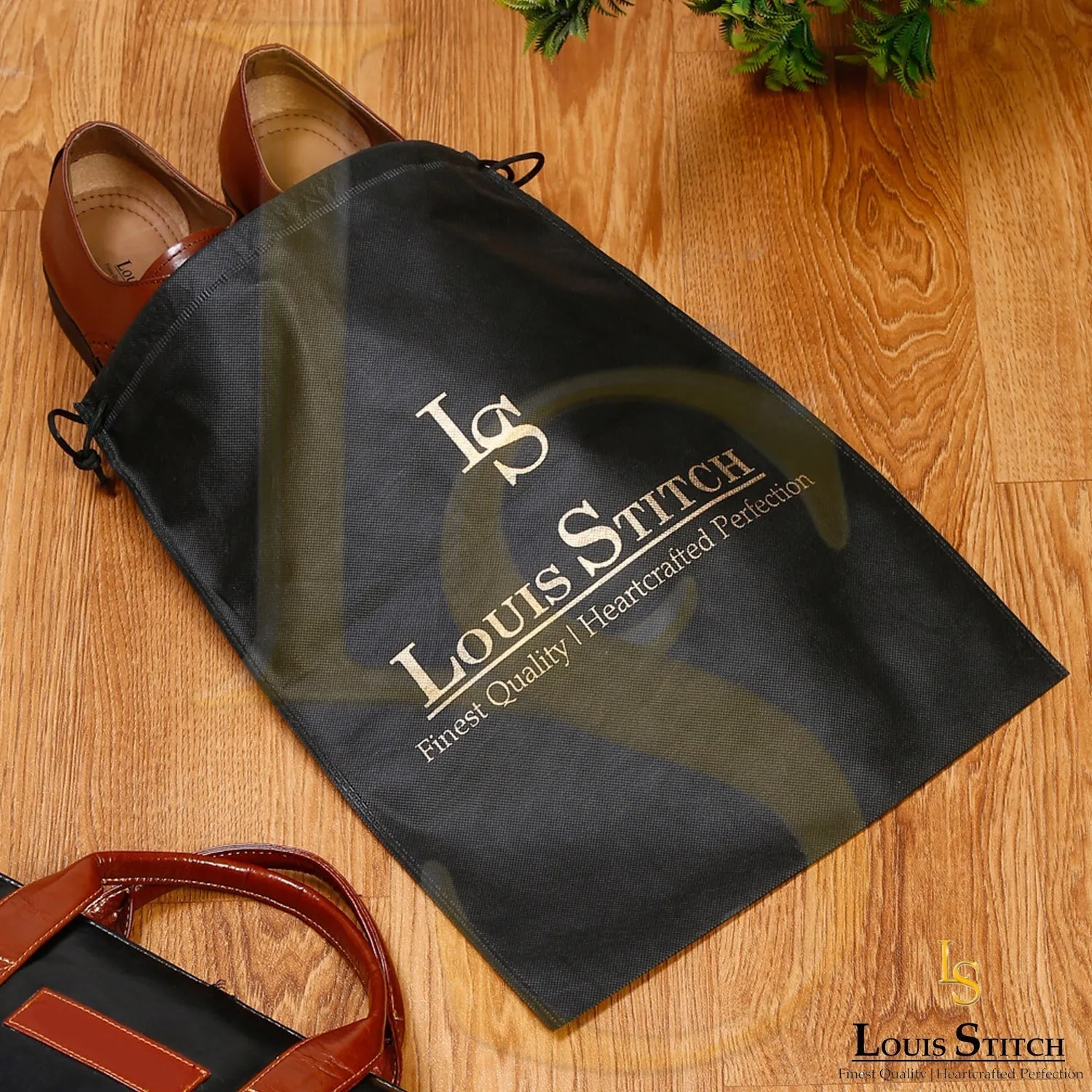 Non Woven Shoe Bag Pack Of  16 Black Plain & See Thru