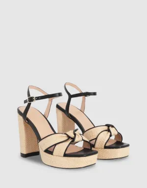 Nude Footwear Bella Hell - Black Raffia
