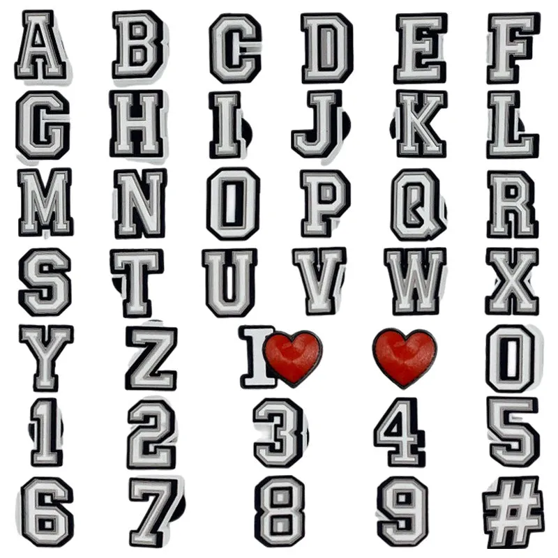Owllaser 3D Black and White Numbers for Shoe Charm