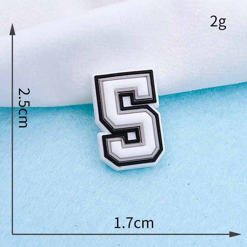 Owllaser 3D Black and White Numbers for Shoe Charm