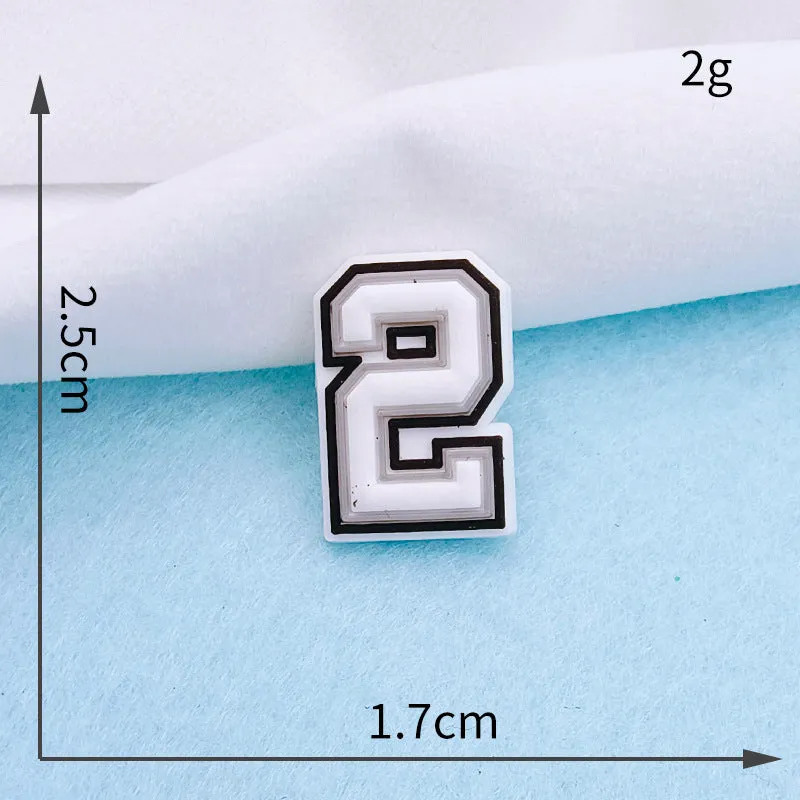 Owllaser 3D Black and White Numbers for Shoe Charm