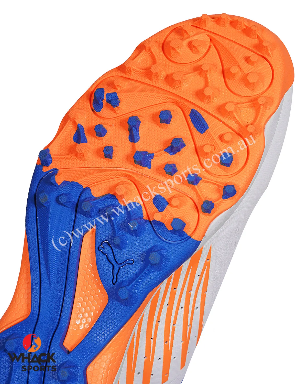 Puma 22 FH - Rubber Cricket Shoes - White Bluemazing Neon Citrus