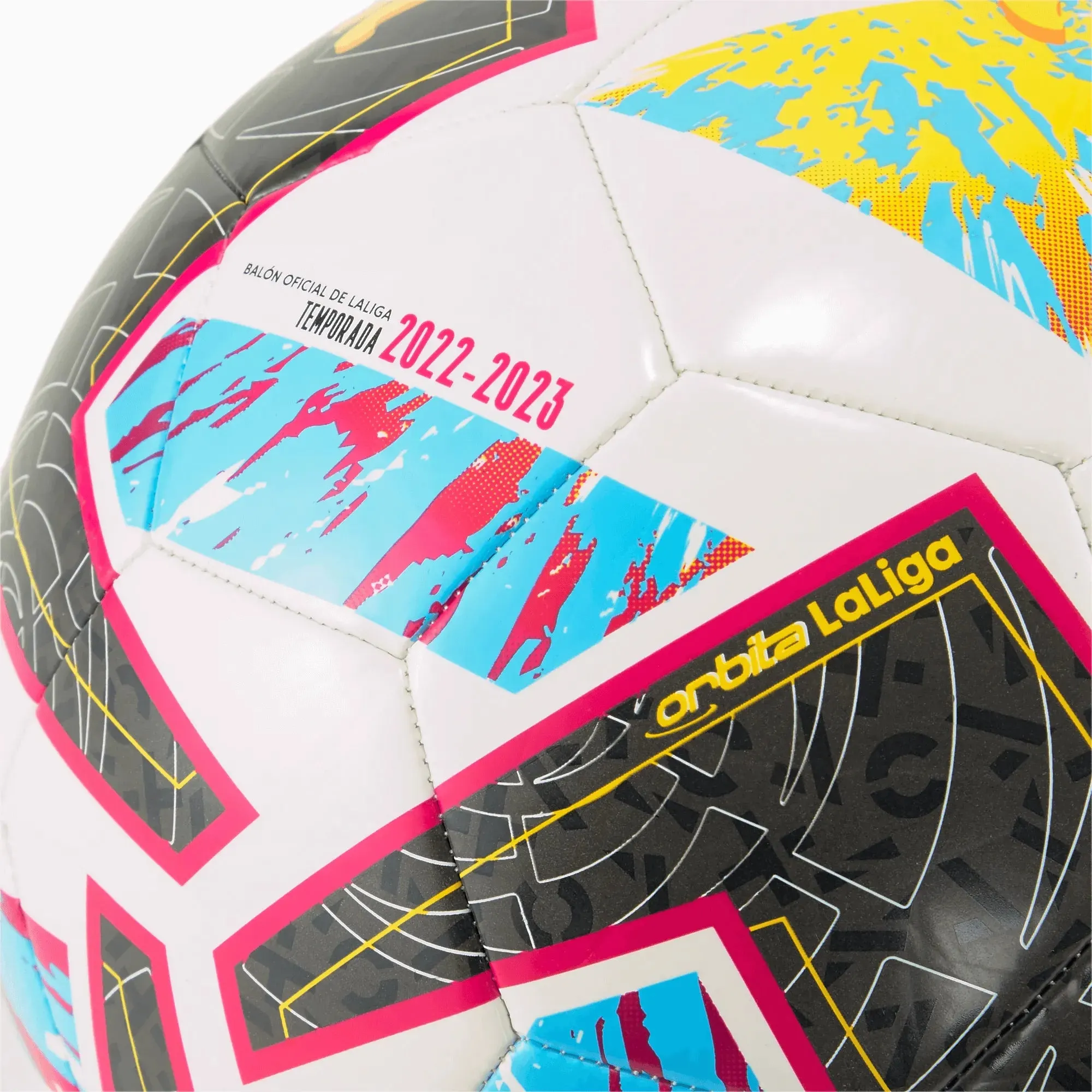 Puma Orbita La Liga 1 MS Soccer Ball - White-Purple-Blue