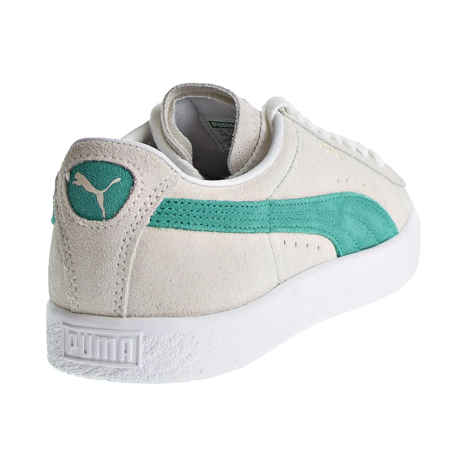 Puma Suede 90681 Men's Shoes Whispher White/Green Flash/White