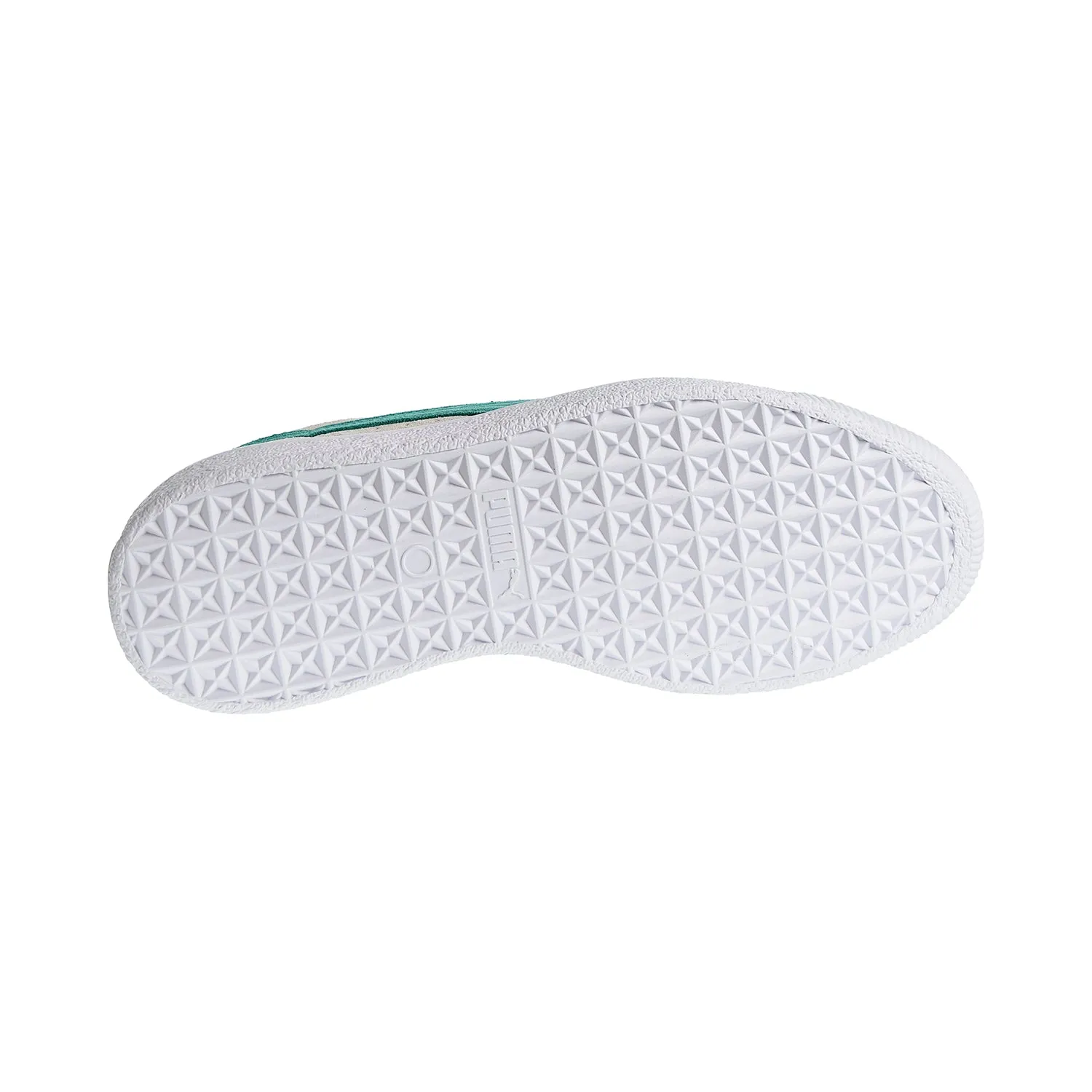 Puma Suede 90681 Men's Shoes Whispher White/Green Flash/White